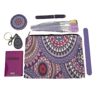 Geometric Pattern Cosmetic Bag Set with Disel Lover Dose Scent NEW